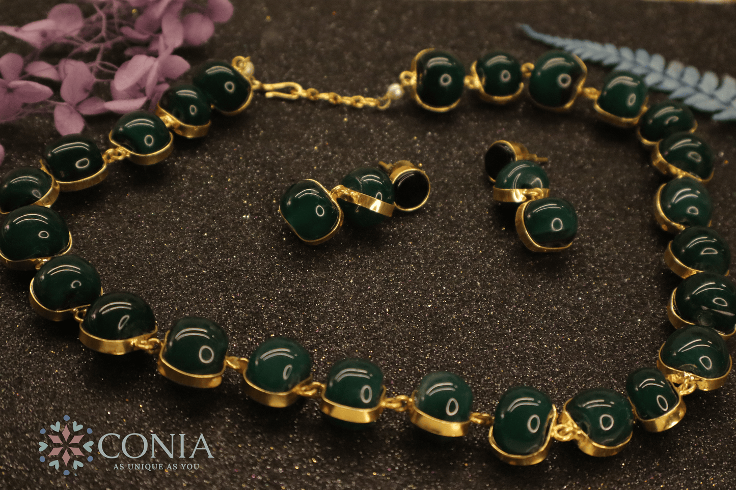 Terra Natural Stone Necklace Green