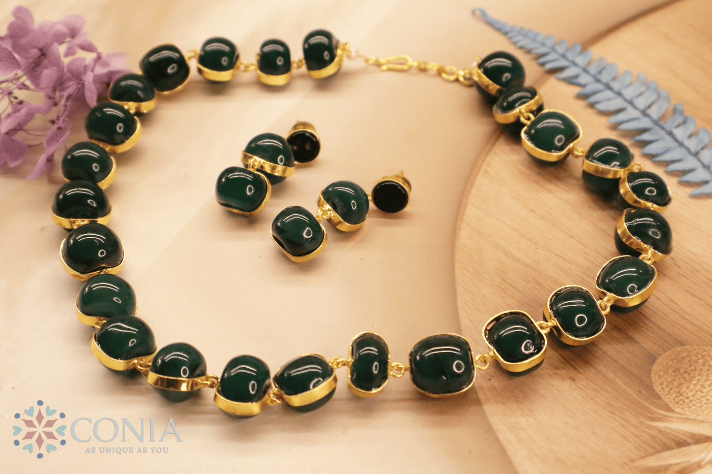 Terra Natural Stone Necklace Green