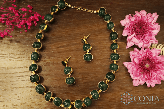 Terra Natural Stone Necklace Green