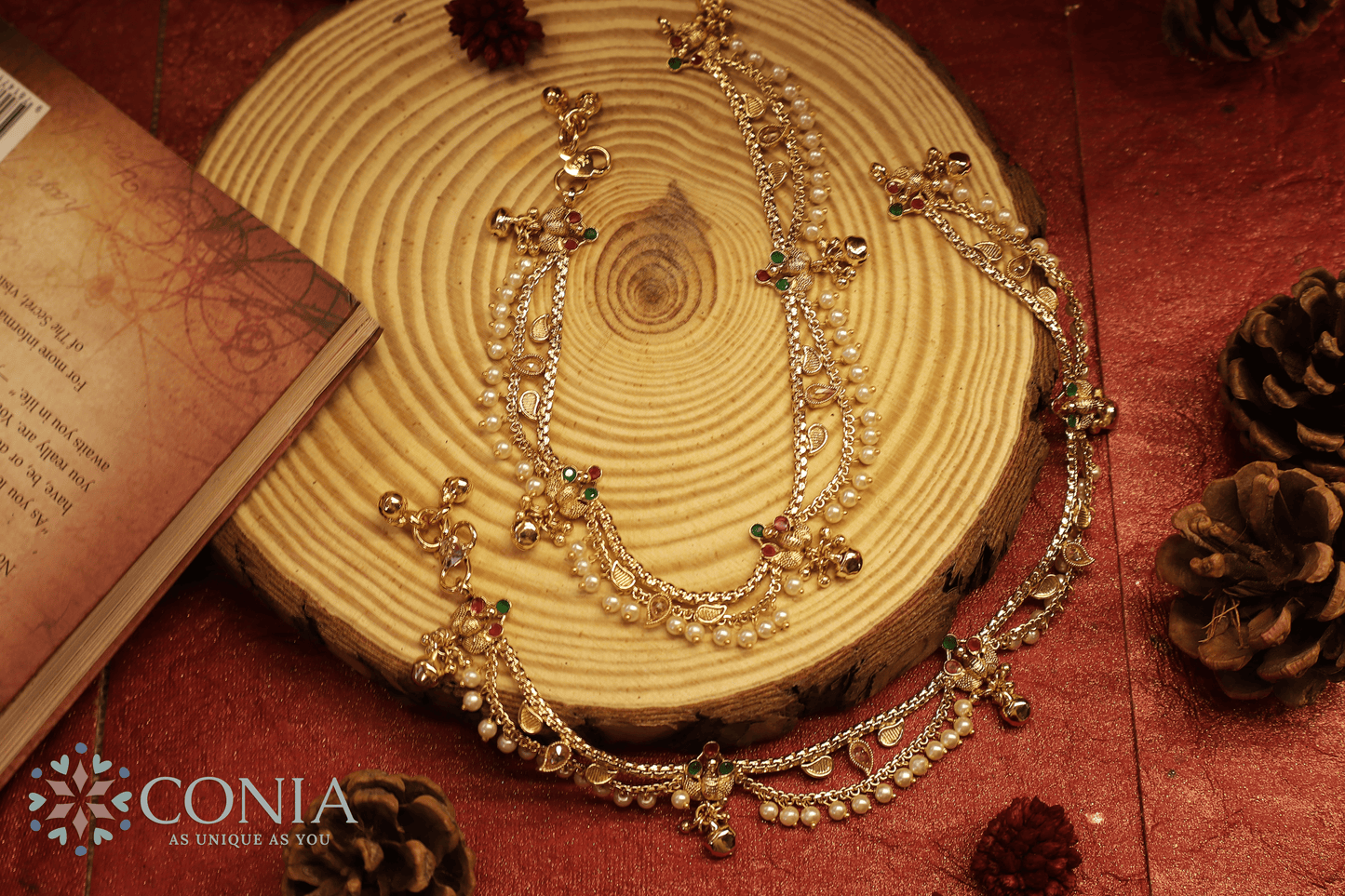 Moti Leher Antique Payal