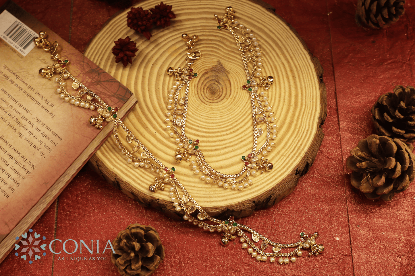 Moti Leher Antique Payal