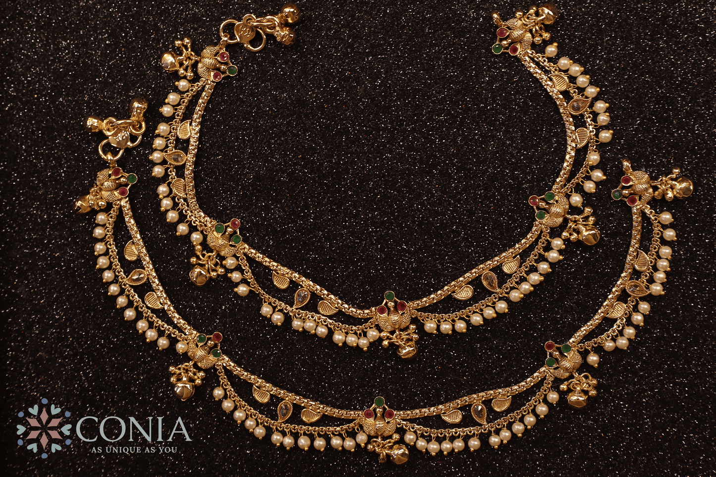 Moti Leher Antique Payal