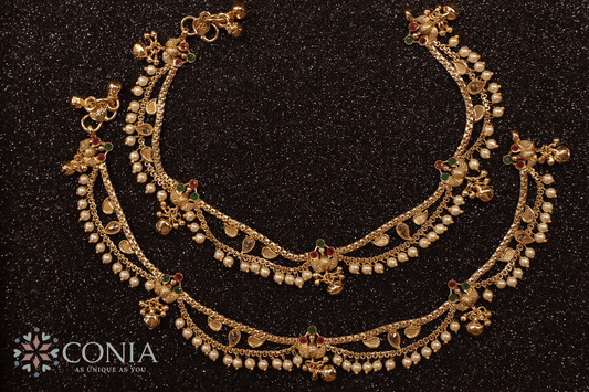 Moti Leher Antique Payal