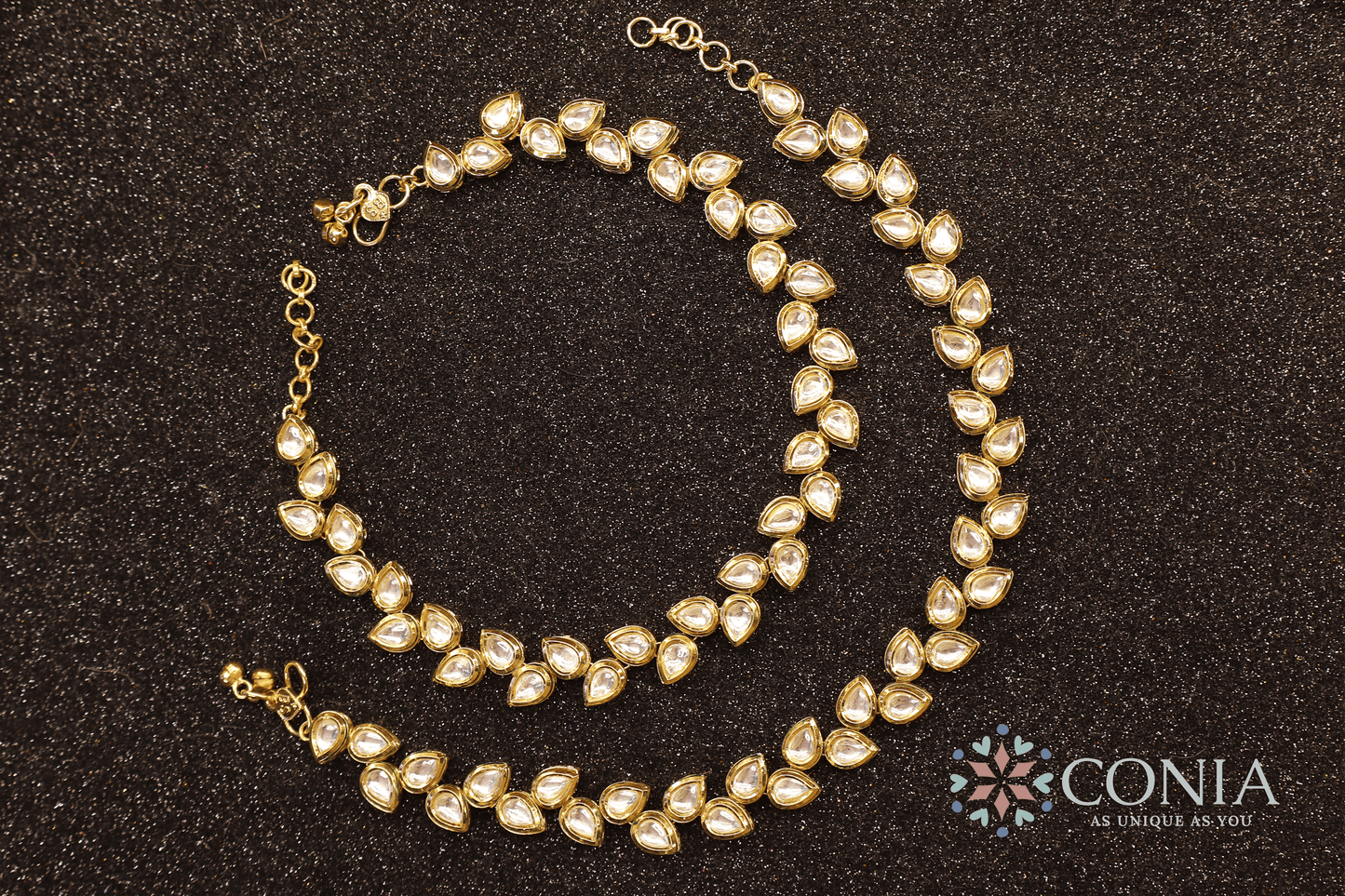 Sitara Kundan Payal with Gold Plating