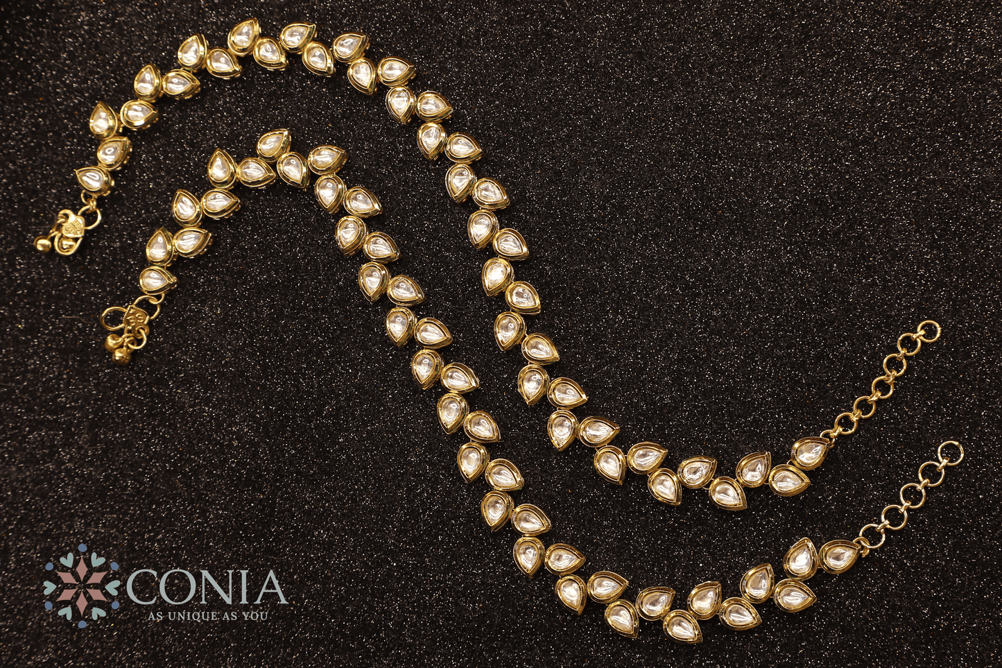 Sitara Kundan Payal with Gold Plating