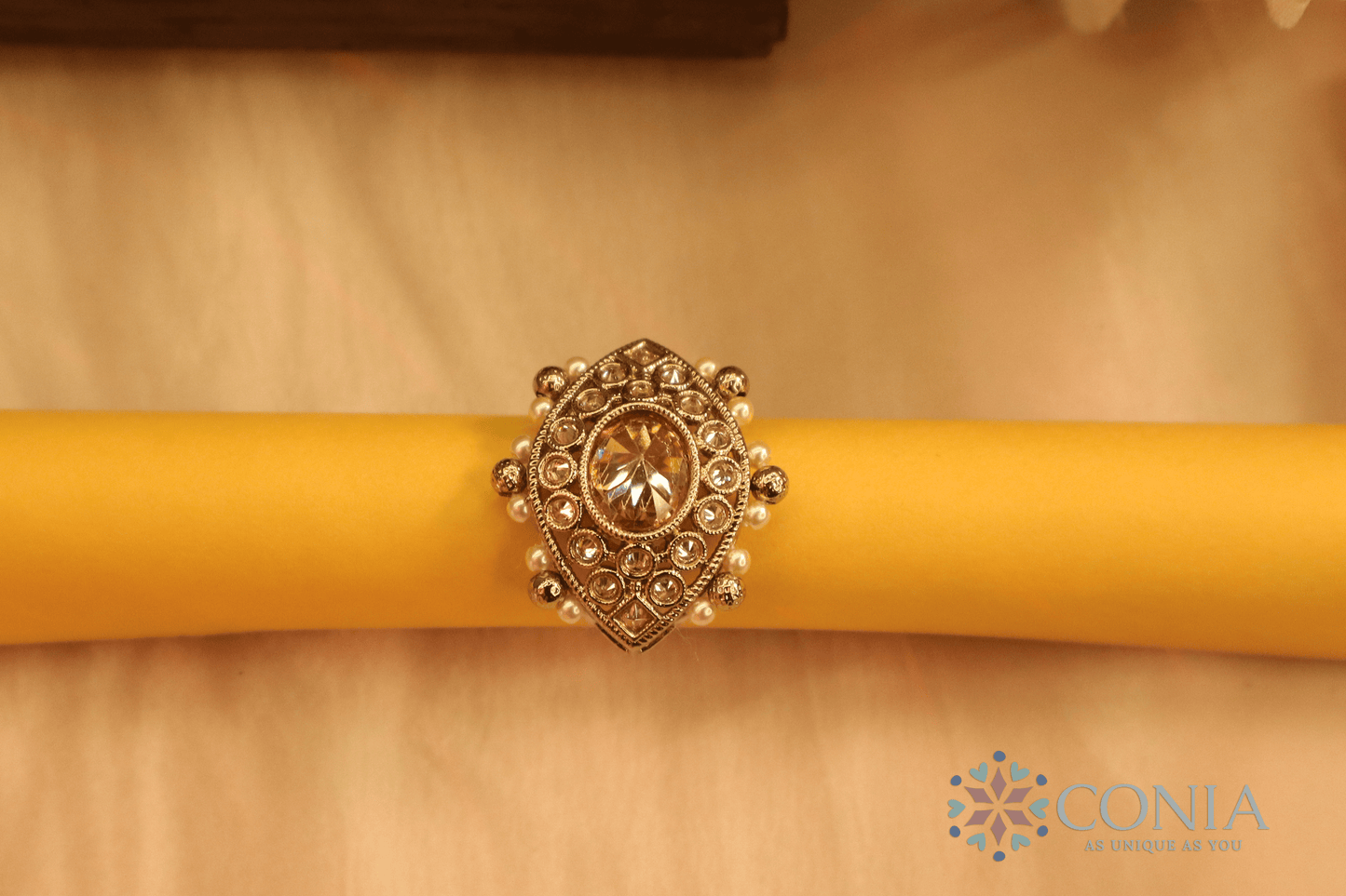 Mystic Eye Charm Antique Adjustable Ring LCT Color