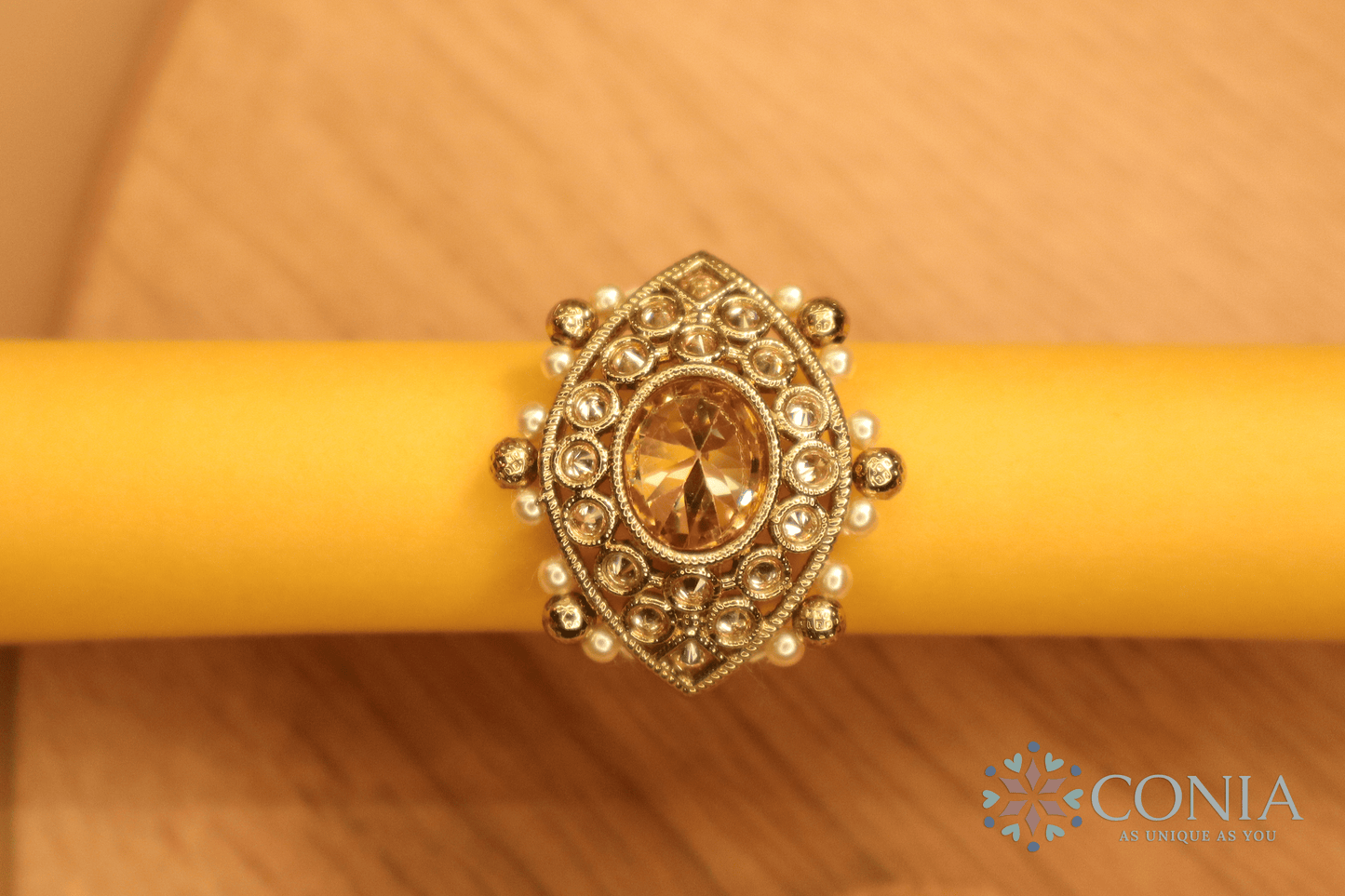 Mystic Eye Charm Antique Adjustable Ring LCT Color